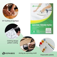 KOPAIBOS Freezer Paper Sheets for Quilting & Crafts – 8.5×11 30 Sheets, White