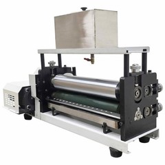 15.35″ Double-Sided Automatic White Glue Coating Machine w Soft Rubber Rollers