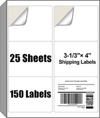 8.5×11 Shipping Label Sheets 6 UP 150 Labels Permanent Adhesive Laser Inkjet
