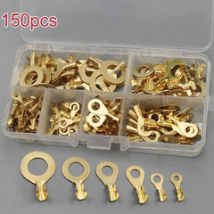 150pcs O-Type Copper Terminal Lug Set – Electrical Wiring Connectors Kit