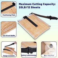 Paper Trimmer Cutter for Office and Crafts, Heavy-Duty, Portable Paper Slicer