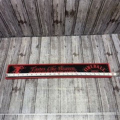 Fireball Whiskey Rubber Bar Rail Spill Drip Mat Runner – 3.5×23.5 – Black & Red