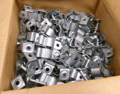 T & B 6H1 B GALVANIZED STEEL HANGERS 3/4″ W/BOLT & NUT BOX OF 100 PCS #188A