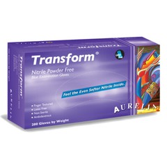 2000 Gloves/Box-Aurelia Transform Nitrile Exam Gloves, Powder Free, Blue, XL