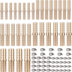 32PCS Brass Hose Barb Fittings Barb Splicer Mender Hose Fittings Kit 3/16″ 1/4″