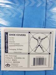 NEW 50 Pairs Correct-Touch BLUE Disposable XL Shoe Covers – in sealed package