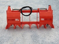 60″ Dual Tine Root Rake Clam Grapple Attachment Fits Universal Quick Attach