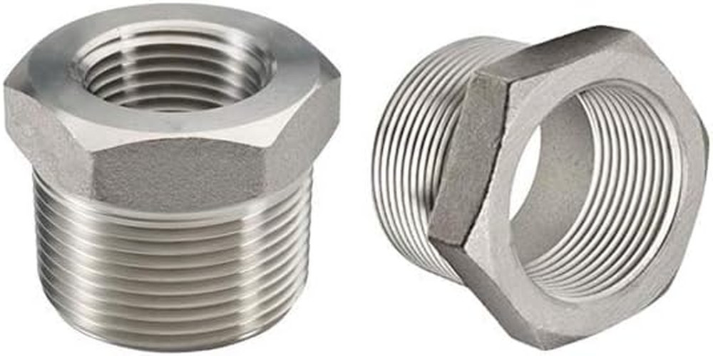 Stainless Steel Reducer Hex Bushing, 1/2″ Male NPT to 1/4″ Female NPT, Reducing