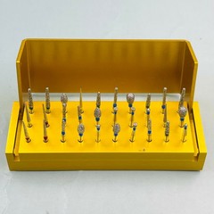 Dental Diamond Burs Drill+Disinfection Bur Block High Speed Handpiece–30Pcs/Set