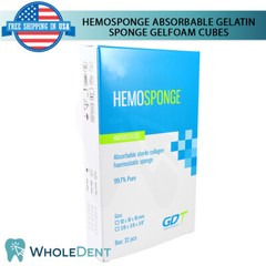 Dental Hemosponge Absor bable Gelatine Sponge Gelfoam Cubes Sterile Sur gical