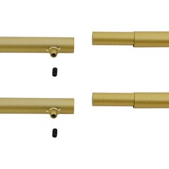 Gold U Shaped Room Divider Curtain Wall Mounted Privacy Partition Beige Sheer