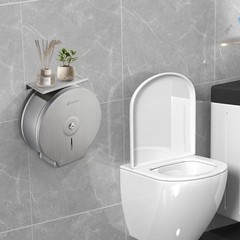 Commercial Jumbo Toilet Paper Dispenser with Shelf, 304 Stainless Steel 9” Roll