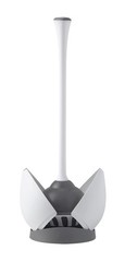 Clorox Toilet Plunger with Hideaway Holder Caddy 1-Pack, White/Grey