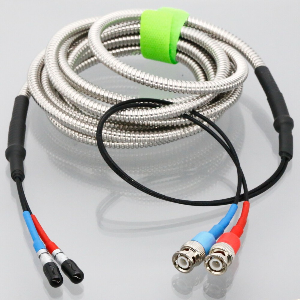 12~40FT BNC Armored Cable For GE Ultrasonic Portable FlowMeter PT868 PT878 PT900