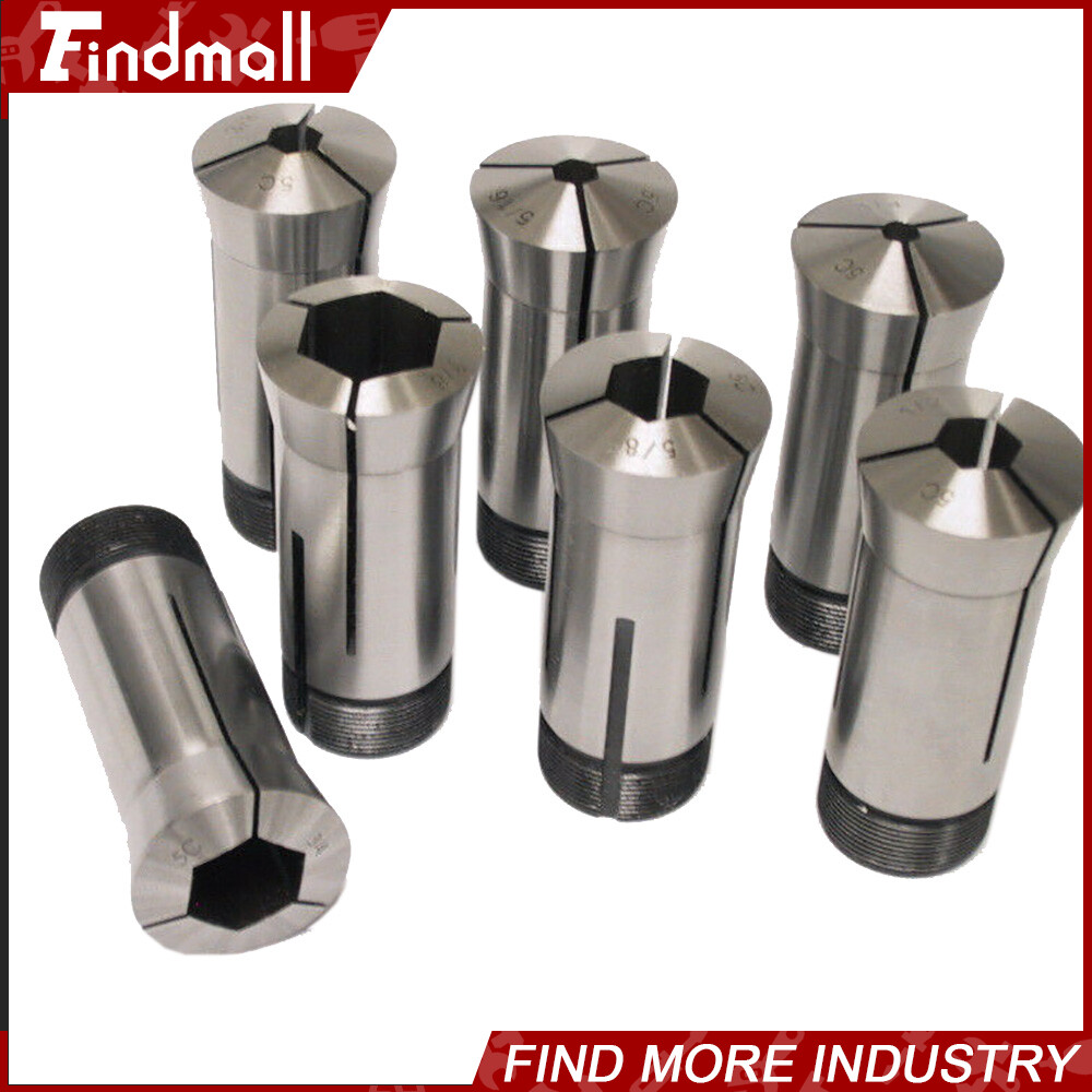 New 7PC 5C Hex. Collet Set 1/4″, 5/16″, 3/8″, 1/2″, 5/8″, 3/4″, 7/8″ 0.0006TIR