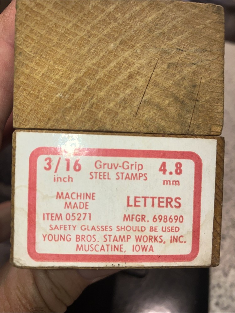 Vintage Young Brothers Steel Stamps Machine Made 3/16″ Letters Hand Stamps