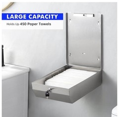 Paper Towel Dispenser Wall Mount Commercial, Brushed Stainless Steel