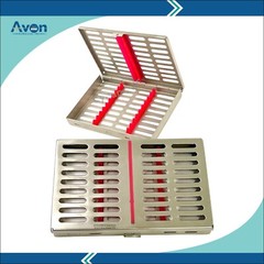 Set of 2 Sterilization Cassettes w/ Silicone Inserts 7″L x 5.5″W x 1.25″H
