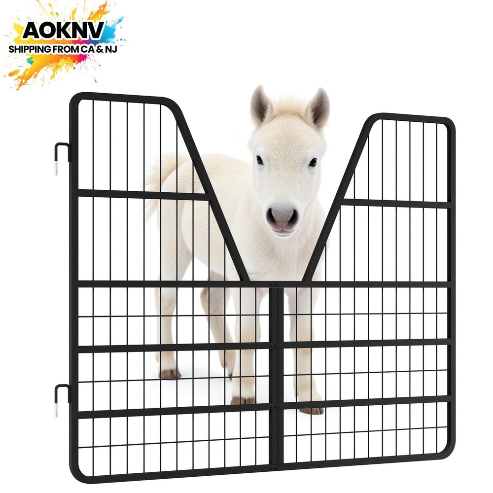 52″W x 42″H Horse Stall 3 Layers Steel Gate for Horse Heavy Duty Horse Gate