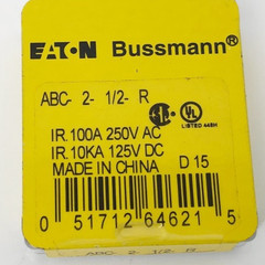 Lot of 10 New Eaton Bussmann ABC-2-1/2-R Fuses 2.5A 250VAC 125VDC – No Box