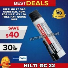 HILTI GC 22 GAS CANISTER, NEW, FOR HILTI GX 120, FREE HAT, QUICK SHIP