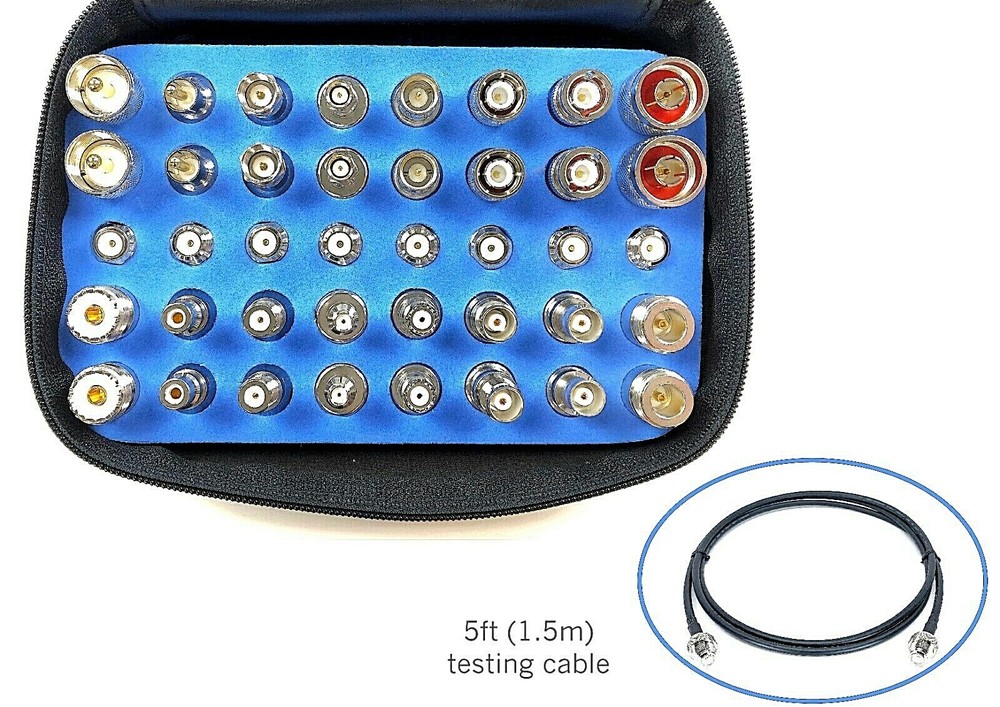 40pcs Universal RF Coaxial Adapter Kit N UHF Mini-UHF BNC TNC SMA RCA F+Cable
