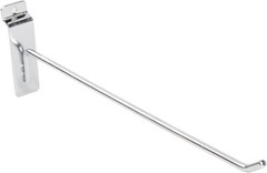 100 Chrome 12″ Slatwall Peg Hooks Slat Wall Retail Display 6 mm Diameter Tubing