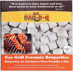 60-Pack Ceramic BBQ Briquettes for Gas Grill – New Model, No Color