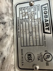 Hobart N50 Commercial Mixer WHITE Counter Top 5 Quart 3 Speed +Bowl+paddle WORKS
