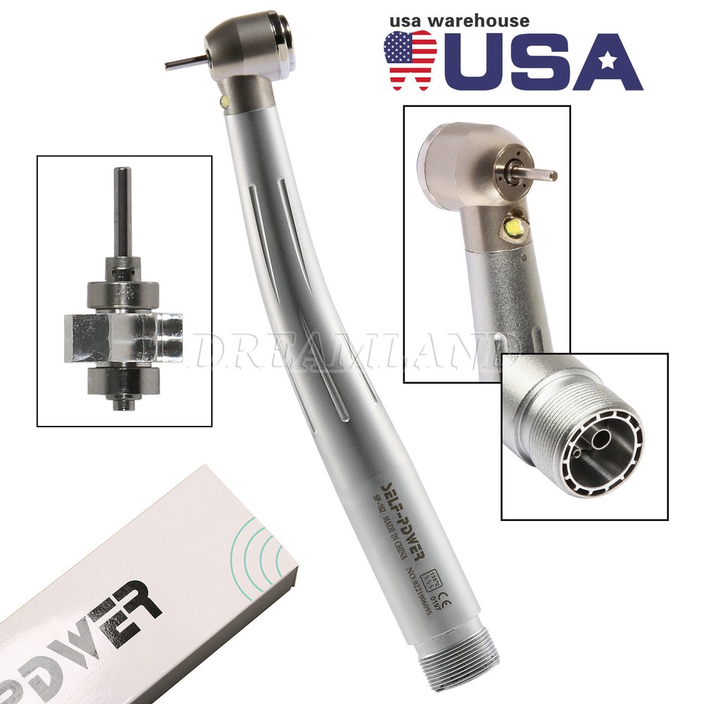 1-10 SELF-POWER E-Type Dental High Speed LED Handpiece Standard Head Push 2/4H