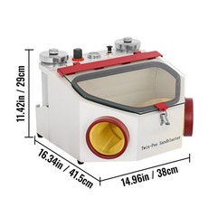 Dental Twin-pen Double Pen Sand Blaster Sandblaster Unit w/LED Bulb 2 Tanks
