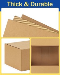 Poever Assorted Shipping Boxes, Brown, 4x4x4, 5x5x5, 6x6x6 inches