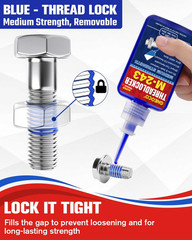 Threadlocker Blue, Thread Lock Medium Strength Lock Tight for Nuts, Bolts, Faste