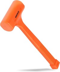 NEIKO 02847A 2 LB Dead Blow Hammer, Neon Orange | Unibody Molded | Checkered