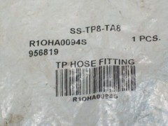 1 – Swagelok Stainless Steel Hose End, 1/2″ OD Tube x 1/2″ Hose, SS-TP8-TA8