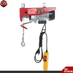 Mini Electric Hoist 440lbs/200kg 6.6ft/2m Wired Remote Control 110v