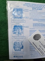 5 Fingerprint Cards FBI Applicant FD-258 1st Choice Livescan Fingerprinting NEW