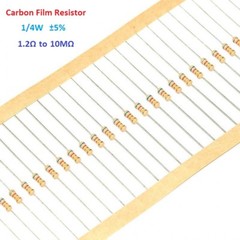 1000pcs Carbon Film Resistor 1/4W 0.25W – Full Range of Values ( 1.2Ω-10MΩ)