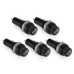 20x Glass Fuse Holder Panel Bolt-On Screw Cap BLK Auto Car/Boat 10A 250V 5x20mm