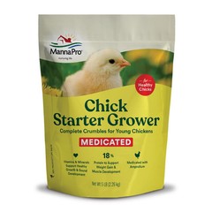 Manna Pro Medicated Chick Starter Grower Crumbles 5 Pound for Healthy Growth