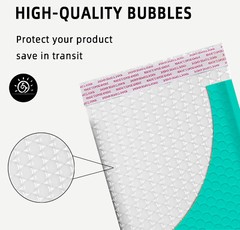 #2 8.5×12 (8.5×11) Poly Bubble Mailer Padded Envelope Teal Color 5-1000 Pieces