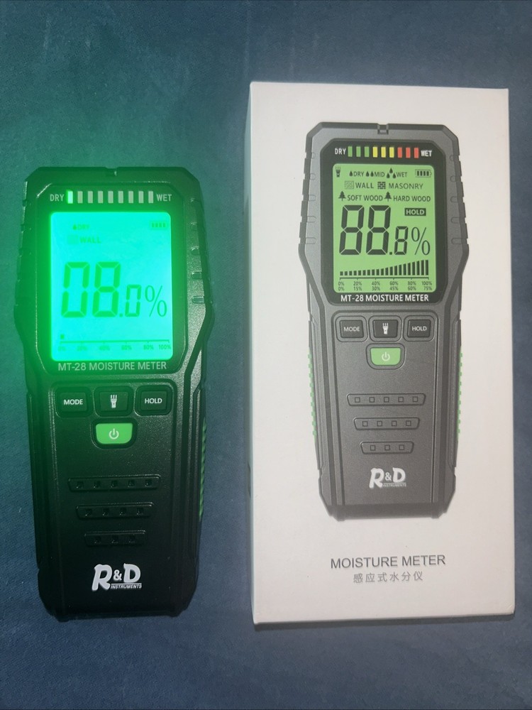RDINSCOS Wood Moisture Meter Pin Type Wall Moisture Meter Digital Moisture MT-28