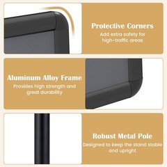 2PCS Sign Holder Stand 8.5 x 11 Inch w/Snap-Open Frame & 360° Rotation for Malls
