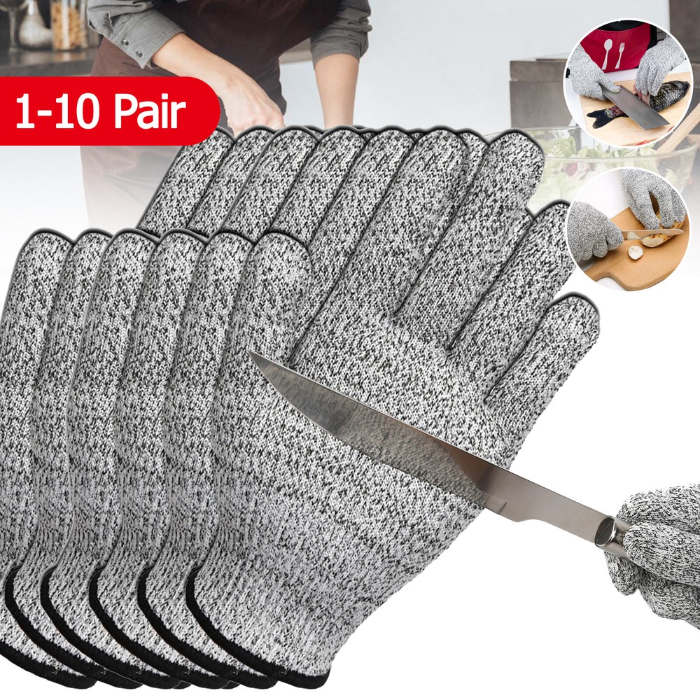Lot Butcher Glove Cut Proof Protective Cut Resistant Gloves Kitchen L5 Protectio