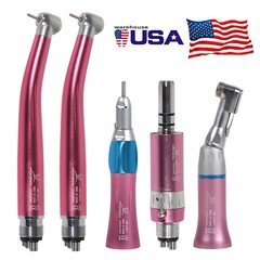 Dental High Low Speed Handpieces 4 Hole Air Turbine Kit NSK Pana Max Style Pink