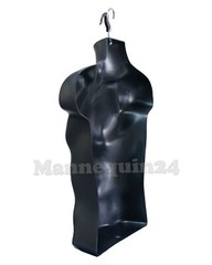Set of Black & Flesh Male Mannequin Form with Stands Men Torso Body Form