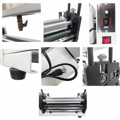 15.35″ Double-Sided Automatic White Glue Coating Machine w Soft Rubber Rollers