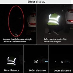 5 Pockets Safety Vest Reflective Belt Straps W/ High Visibility Stripes Security