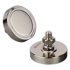 4PCS Strong Round Cup Magnet with 1/4”-20 Male Threaded Stud,Φ1.26 115lbs Ve…