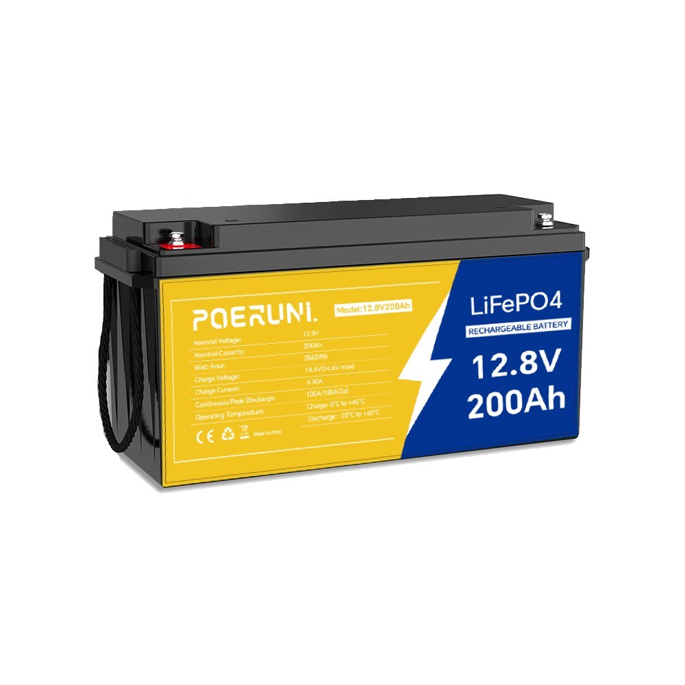 12V 200Ah LiFePO4 Lithium Rechargeable Battery for Solar Back Up System Marine